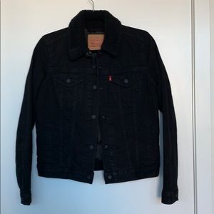 Levi’s Black Sherpa Collar Jean Jacket